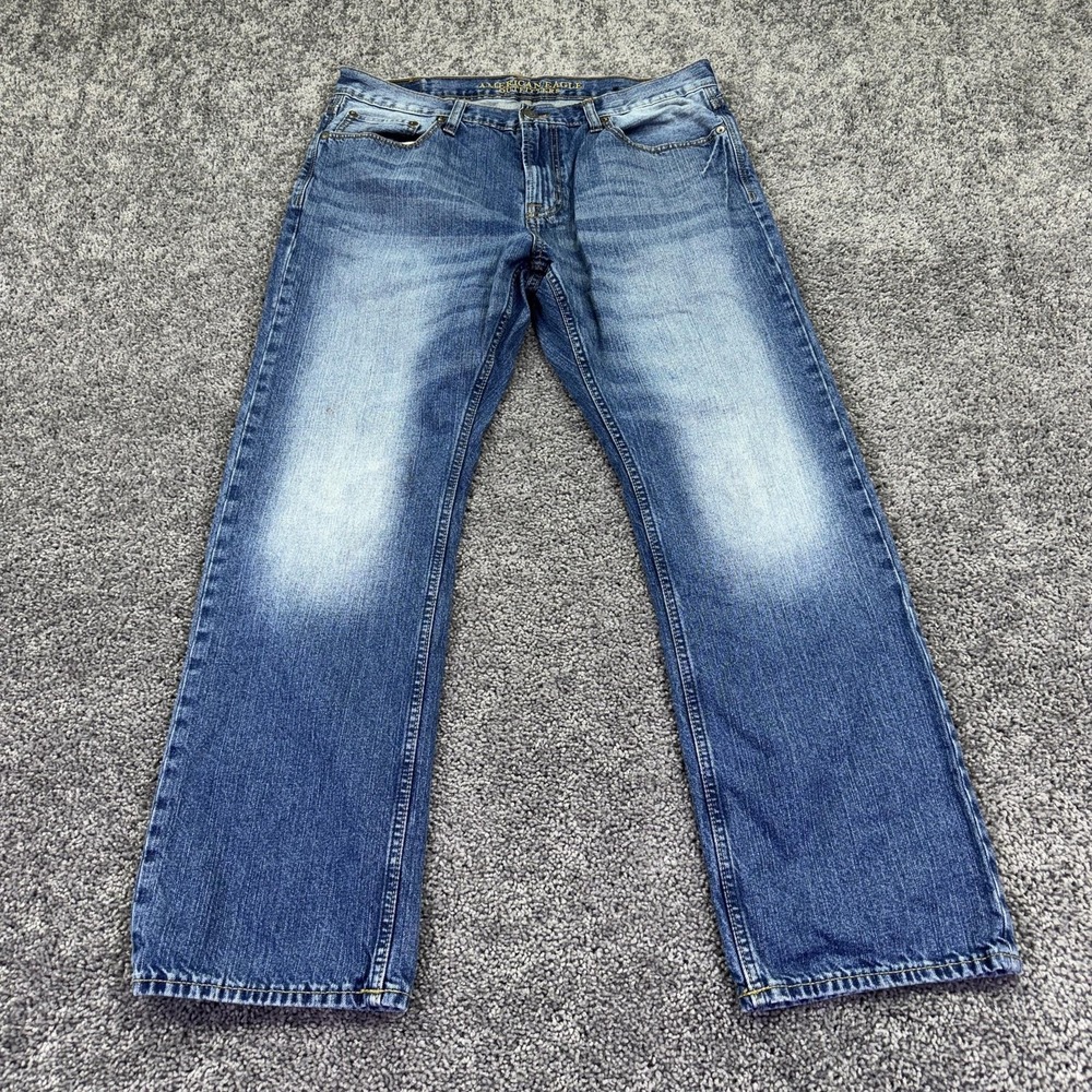 American Eagle Jeans Mens 36x32 Blue Original Straight Denim Medium Wash Casual